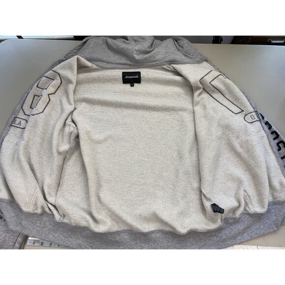 Aeropostale Hoodie Men Large Gray Full Zip 87 Logo Spellout Sweatshirt Retro Y2K - Picture 5 of 16